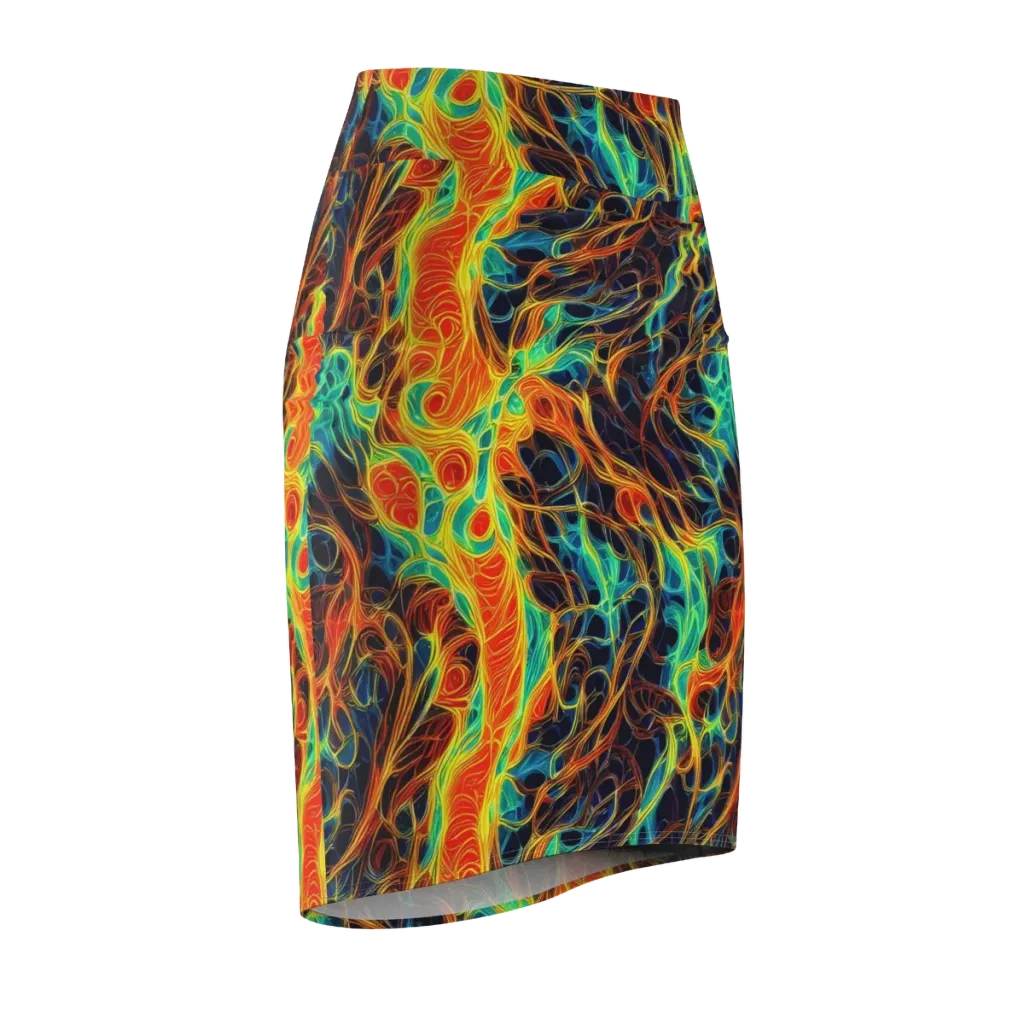 Molten Aurora on Pencil Skirt — Front Side