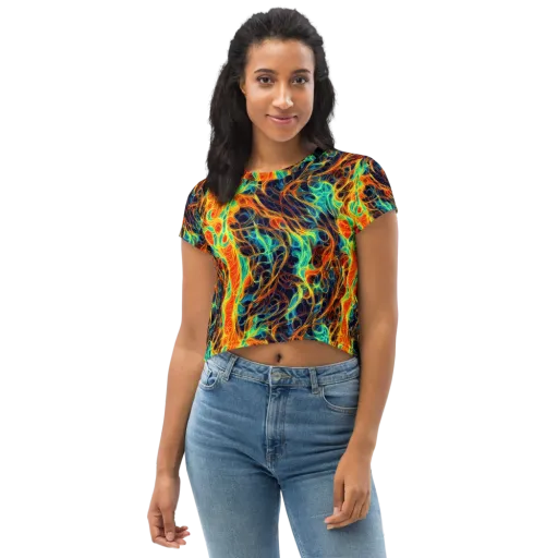 Molten Aurora on a Crop Tee