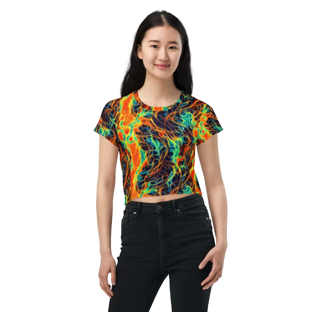 Molten Aurora on Crop Tee — Front