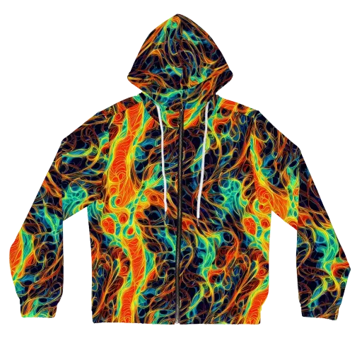 Molten Aurora on a Women's Full-Zip Hoodie