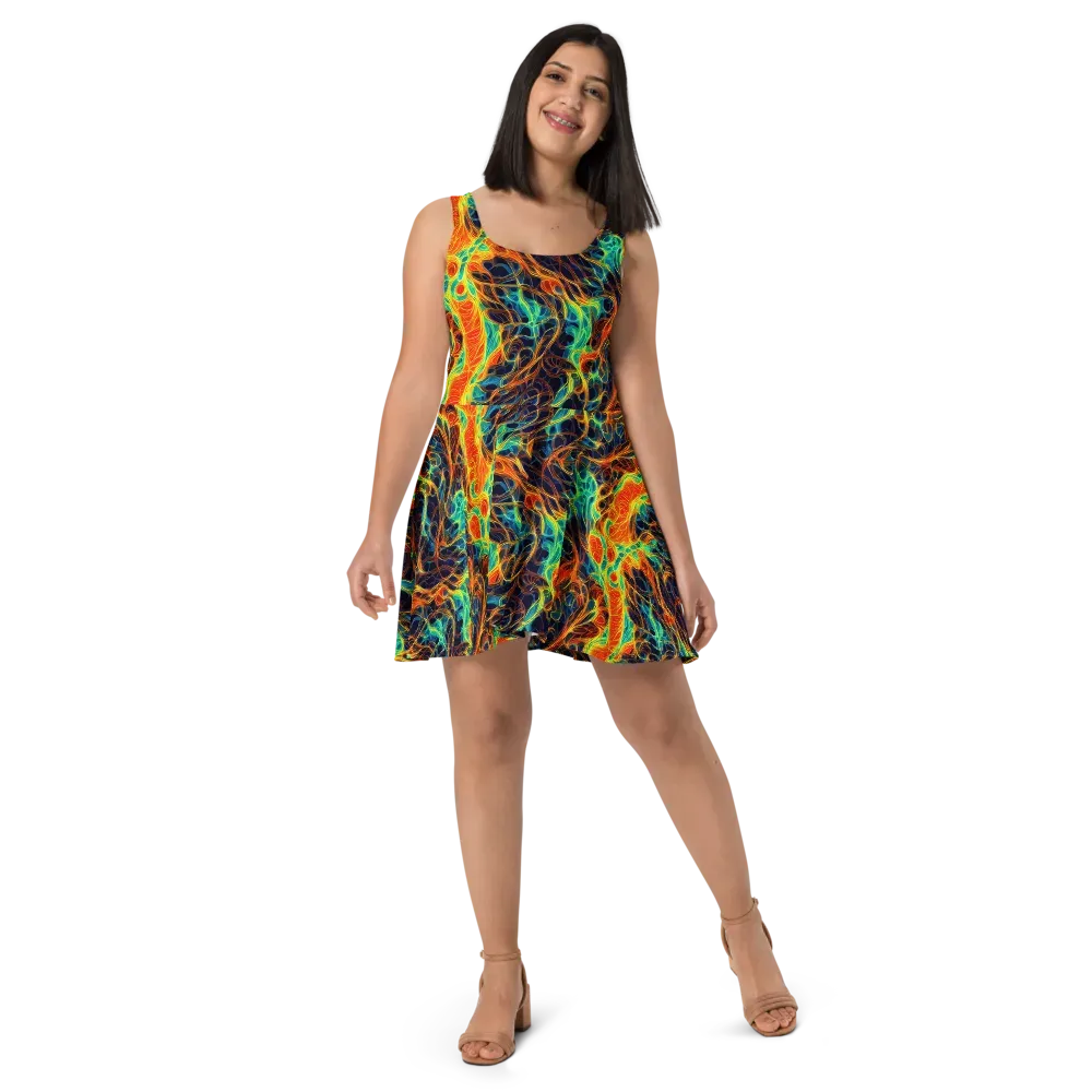 Molten Aurora on Skater Dress — Front