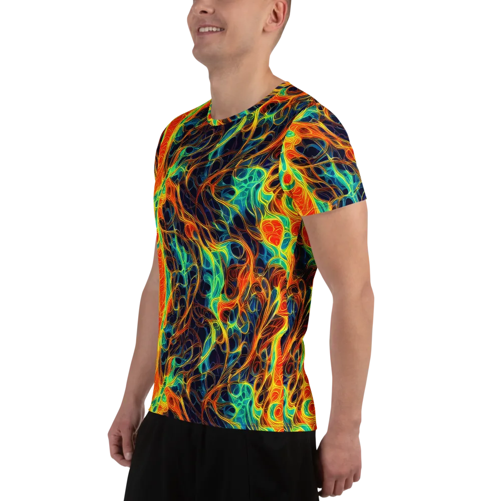 Molten Aurora on Men's Athletic T-Shirt — Left