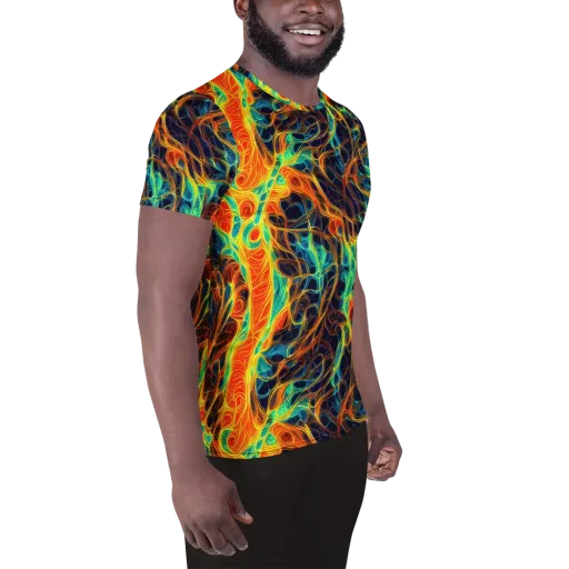 Molten Aurora on a Men's Athletic T-Shirt