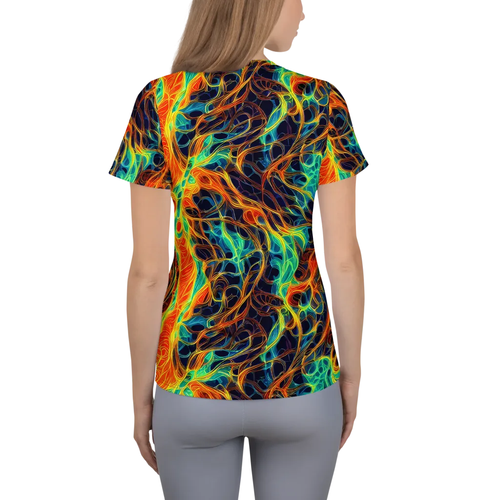 Molten Aurora on Women's Athletic T-Shirt — Back
