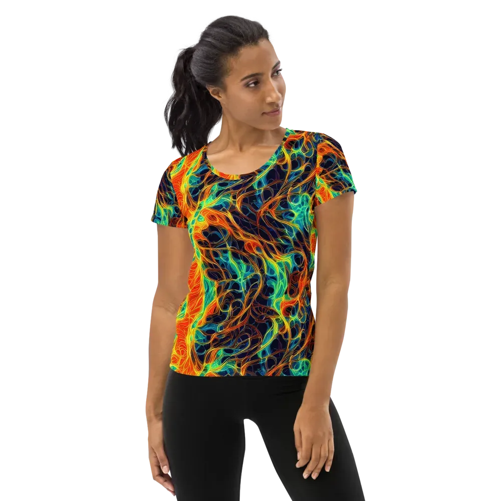 Molten Aurora on Women's Athletic T-Shirt — Front