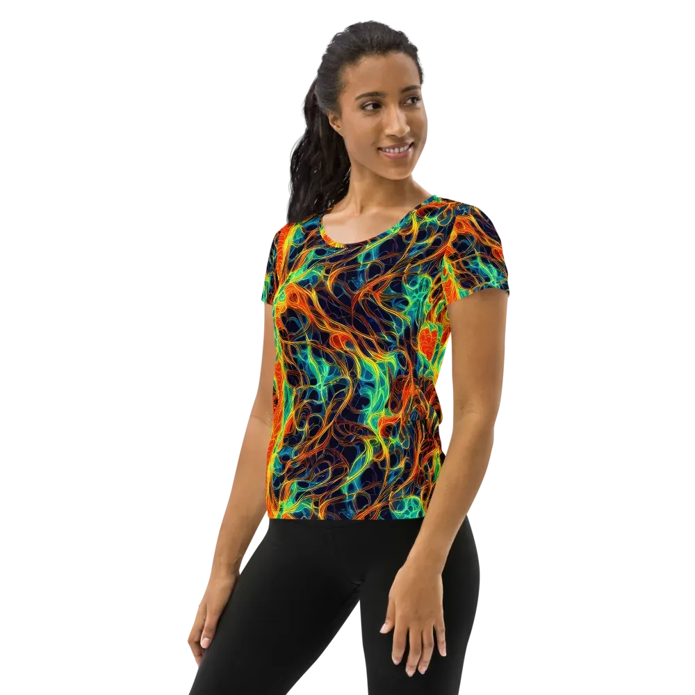 Molten Aurora on Women's Athletic T-Shirt — Left