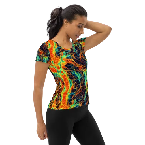 Molten Aurora on a Women's Athletic T-Shirt