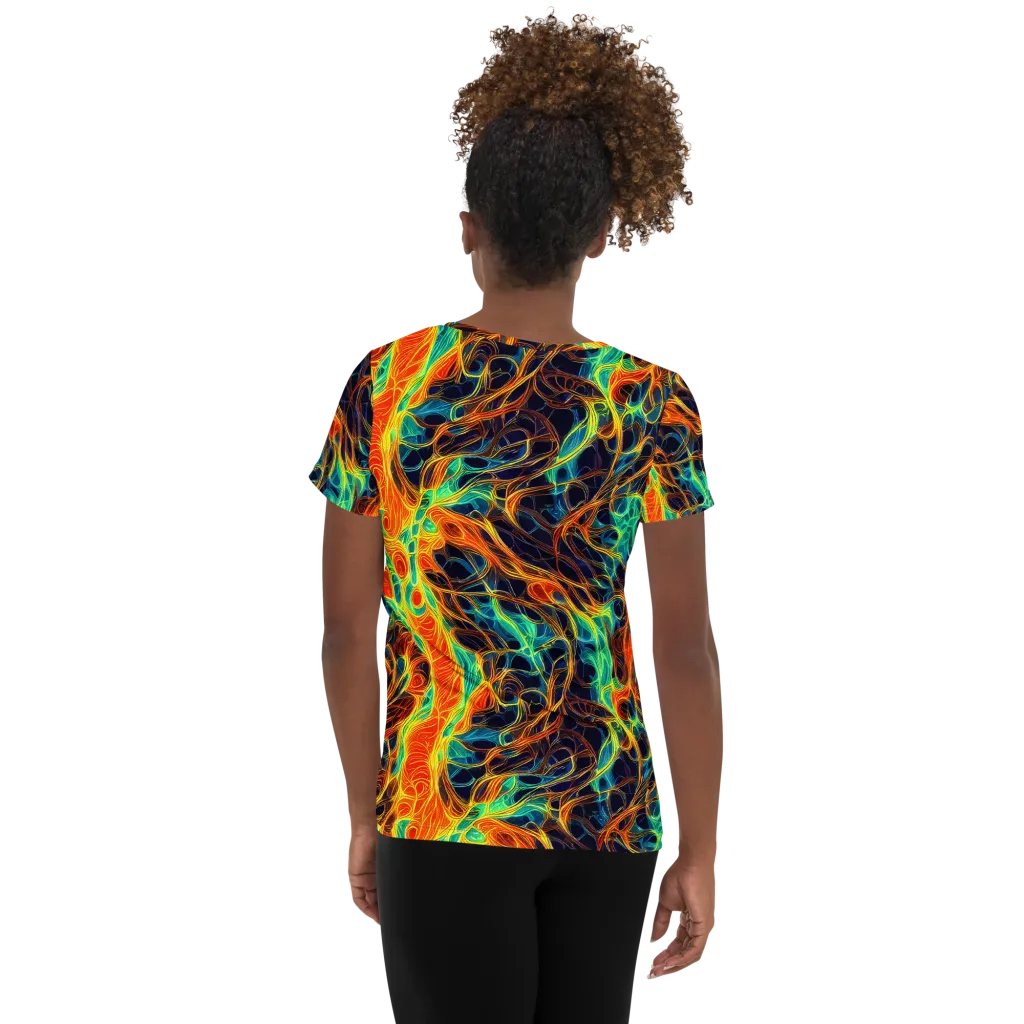 Molten Aurora on Women's Athletic T-Shirt — Back