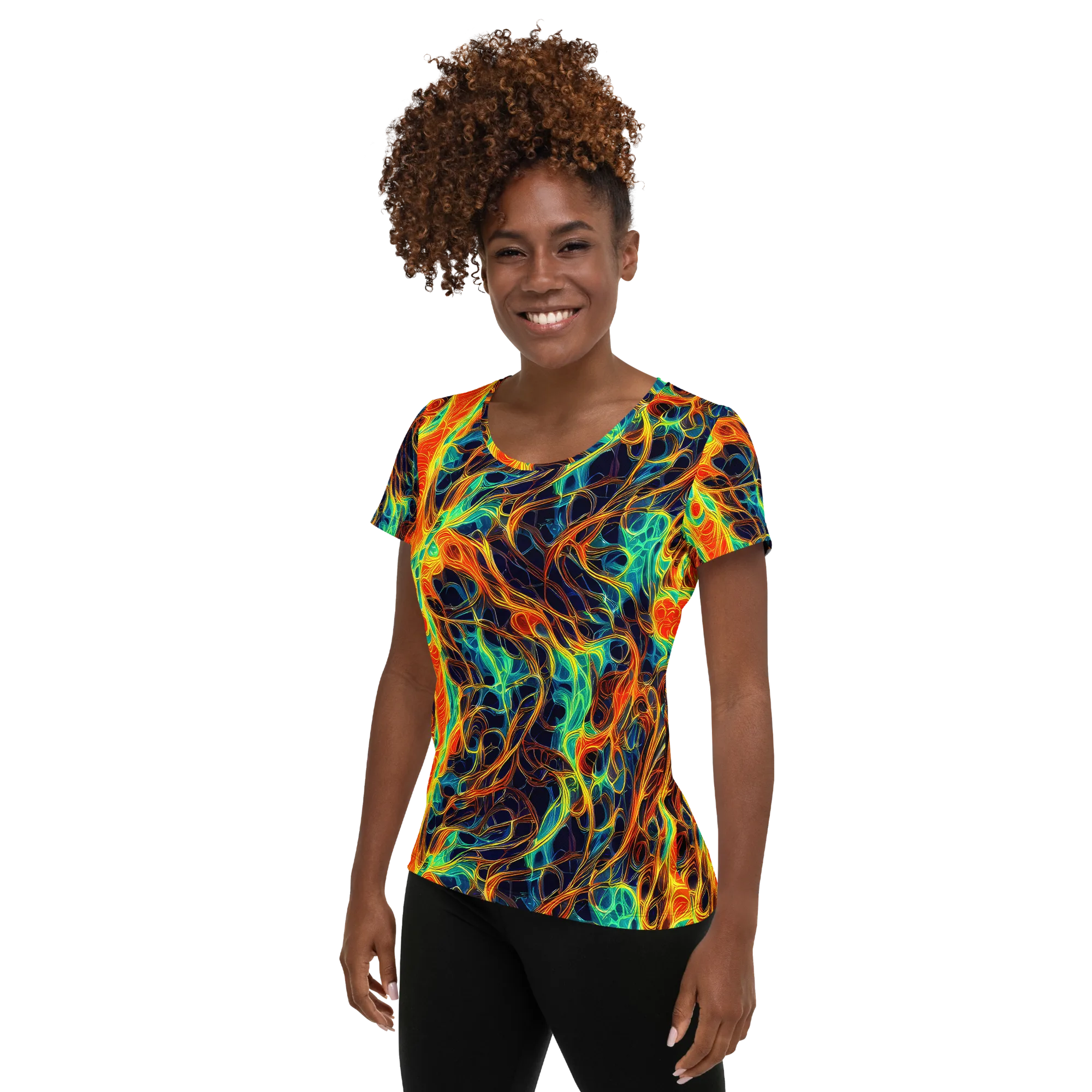 Molten Aurora on Women's Athletic T-Shirt — Left
