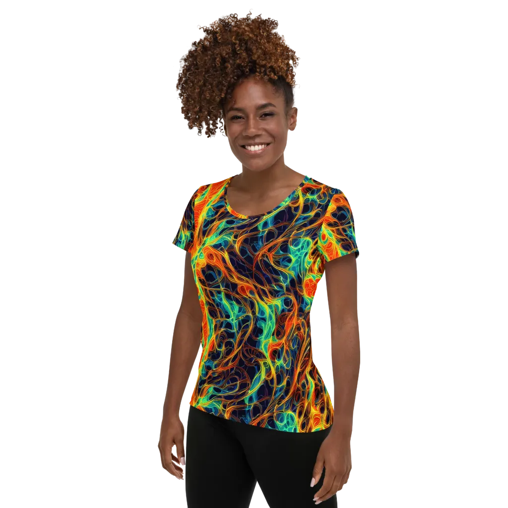 Molten Aurora on Women's Athletic T-Shirt — Left
