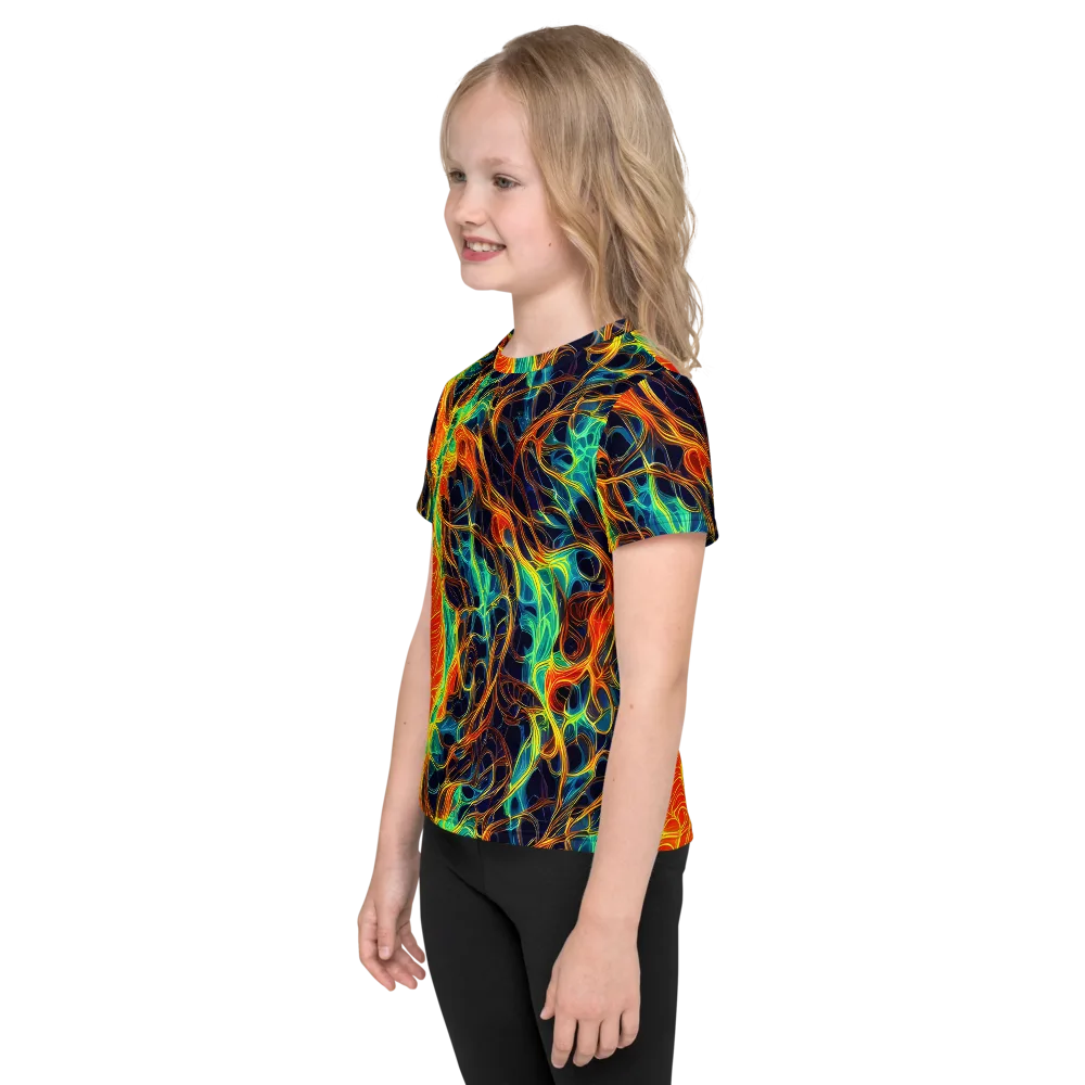 Molten Aurora on Kids Crew Neck T-Shirt — Left