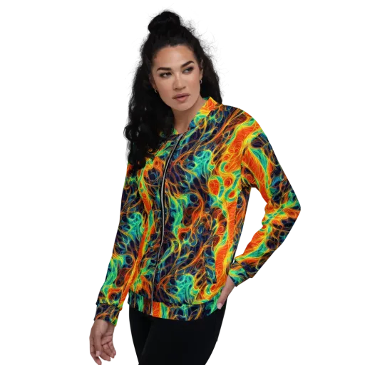 Molten Aurora on a Bomber Jacket