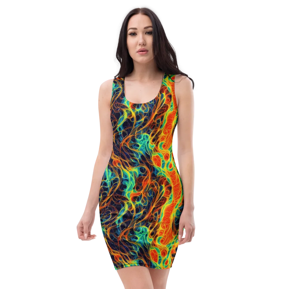 Molten Aurora on Bodycon Dress — Front