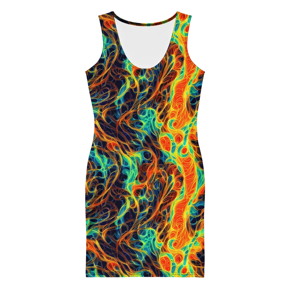 Molten Aurora on Bodycon Dress — Front