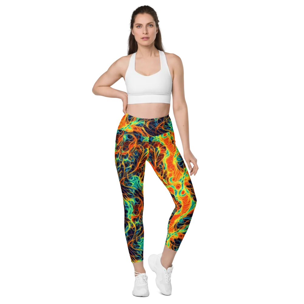 Molten Aurora on Leggings with Pockets — Front