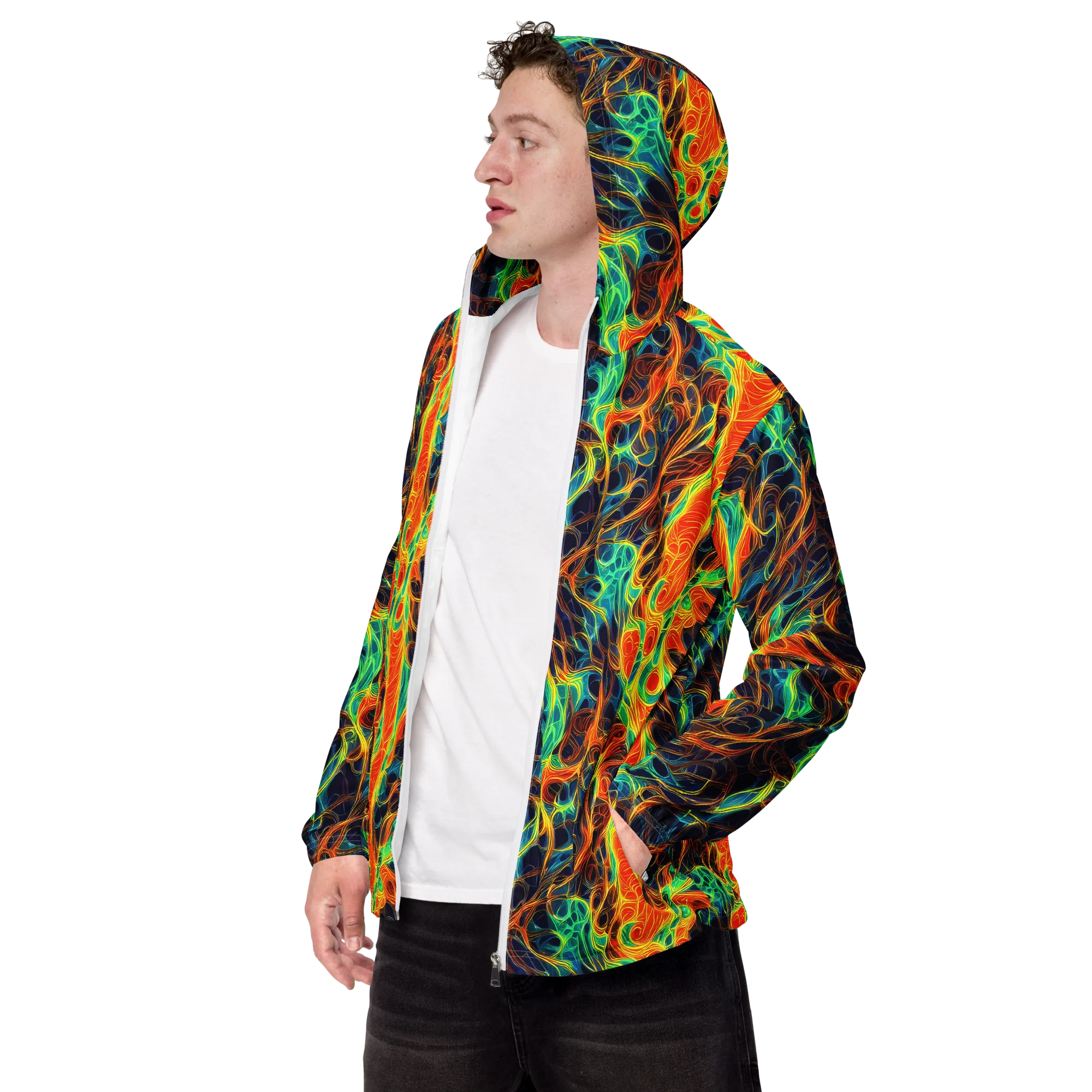 Molten Aurora on Men's Windbreaker — Left Front