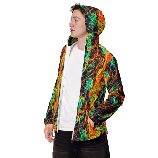 Molten Aurora on a Men's Windbreaker