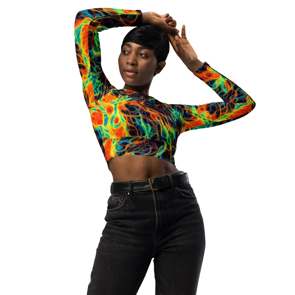 Molten Aurora on Long Sleeve Crop Top — Front