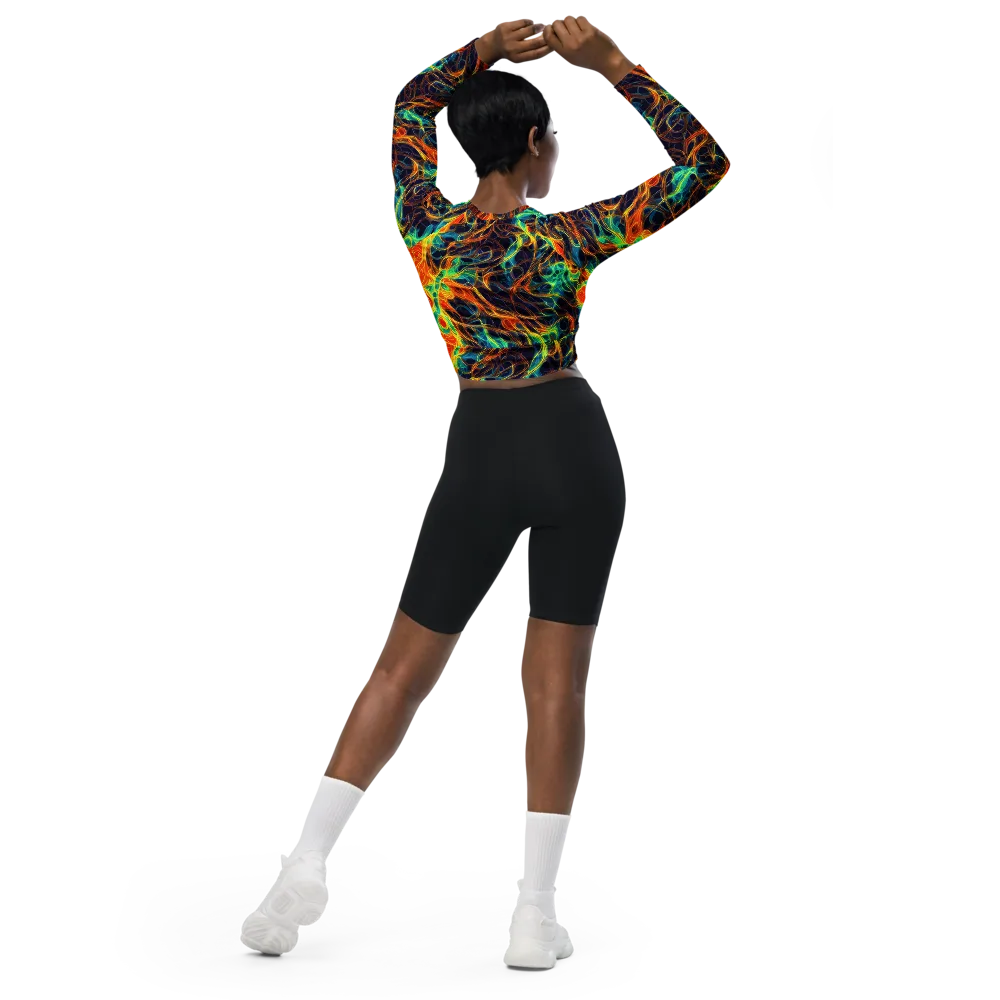 Molten Aurora on Long Sleeve Crop Top — Back