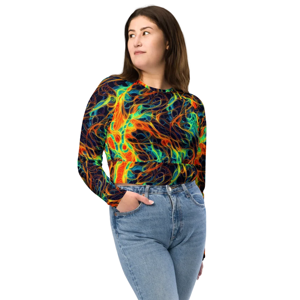 Molten Aurora on Long Sleeve Crop Top — Front