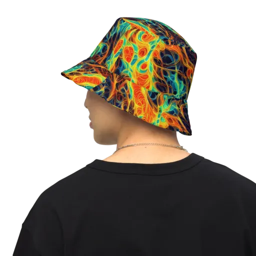 Molten Aurora on a Reversible Bucket Hat