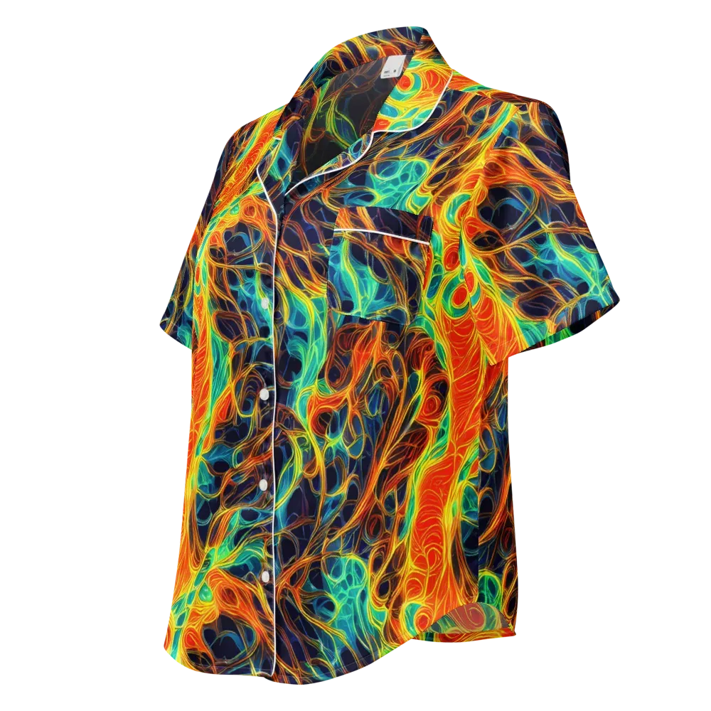 Molten Aurora on Women's Short Sleeve Pajama Top — Left Front