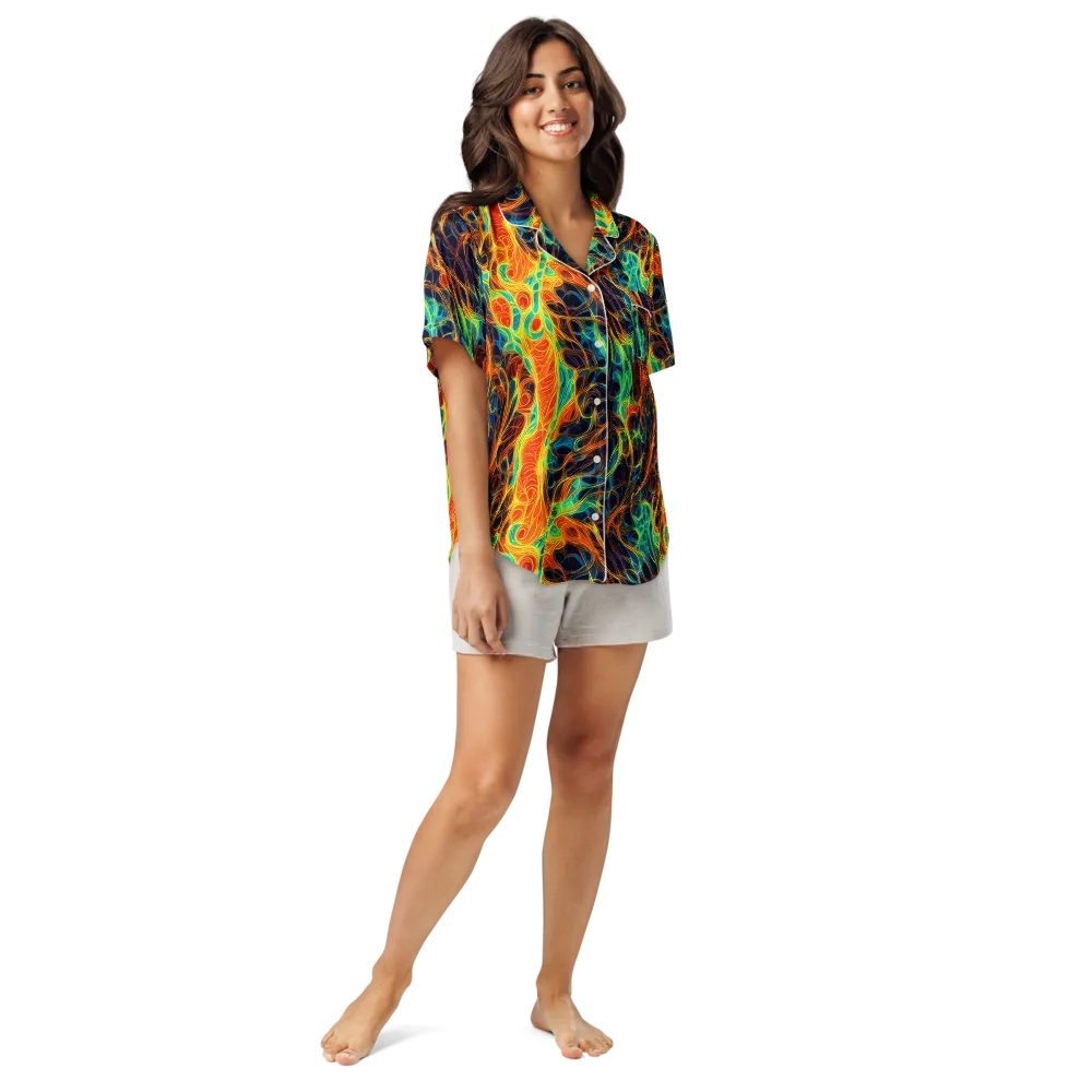 Molten Aurora on Women's Short Sleeve Pajama Top — Front