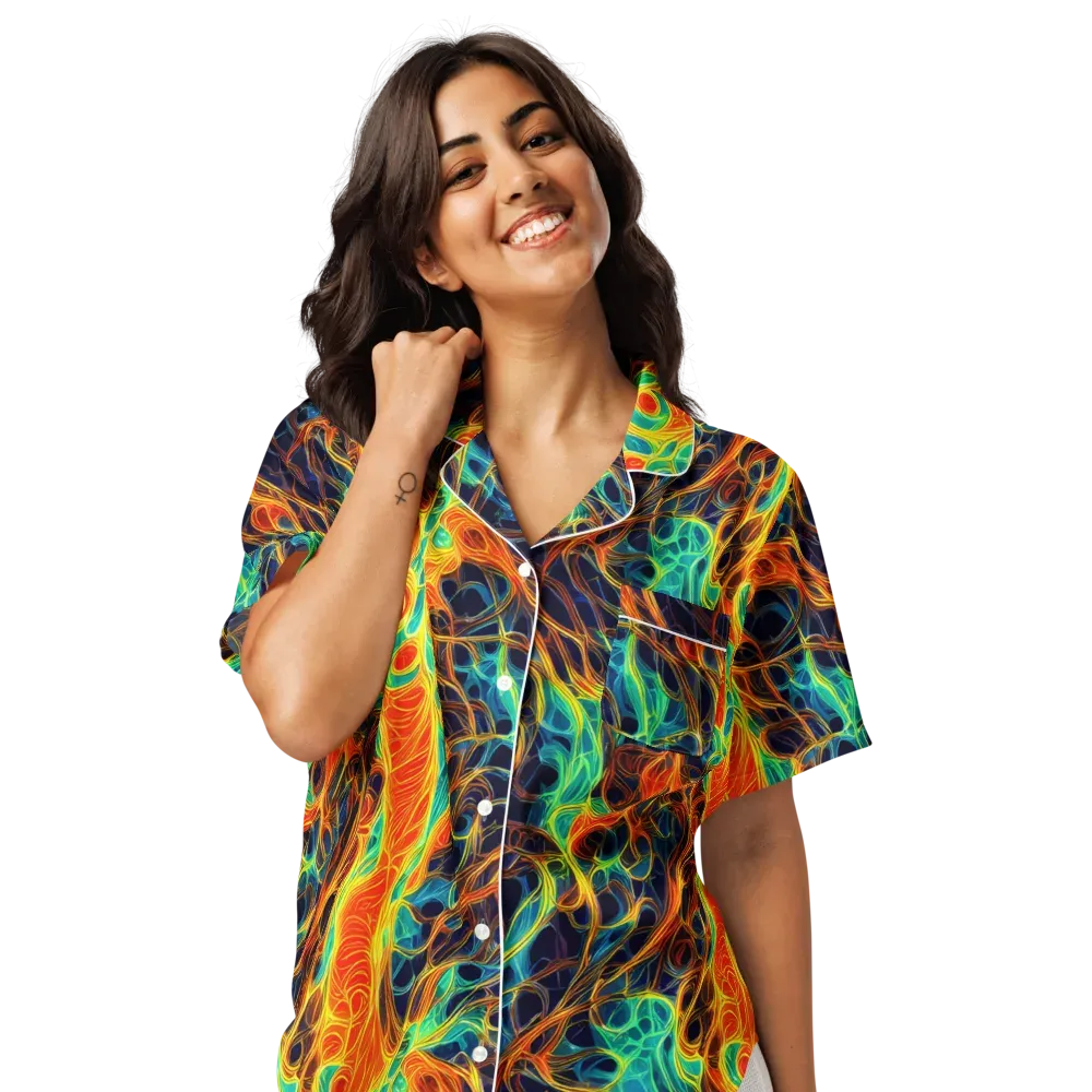 Molten Aurora on Women's Short Sleeve Pajama Top — Front