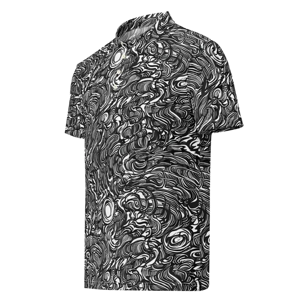Monochrome Torrent on Men's Slim Fit Polo Shirt — Left Front