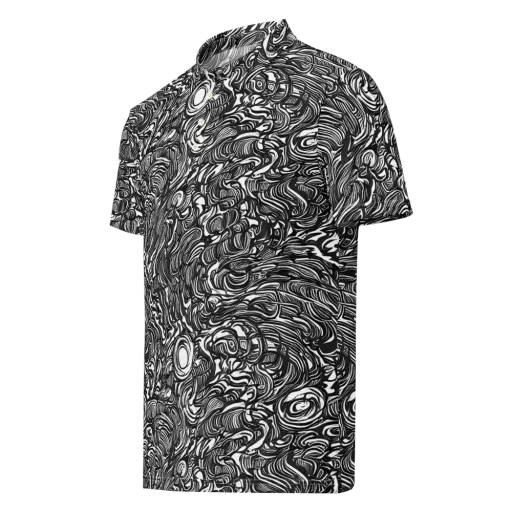 Monochrome Torrent on a Men's Slim Fit Polo Shirt