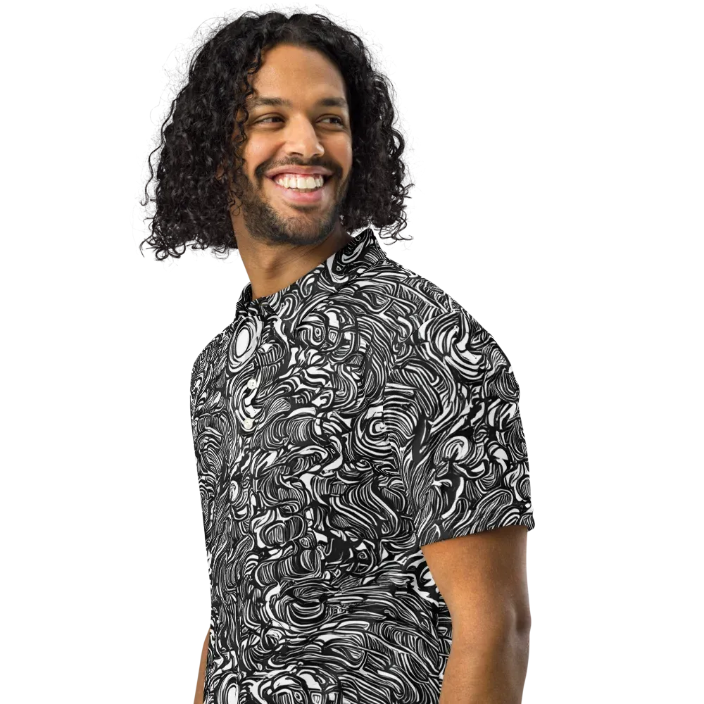 Monochrome Torrent on Men's Slim Fit Polo Shirt — Left Front