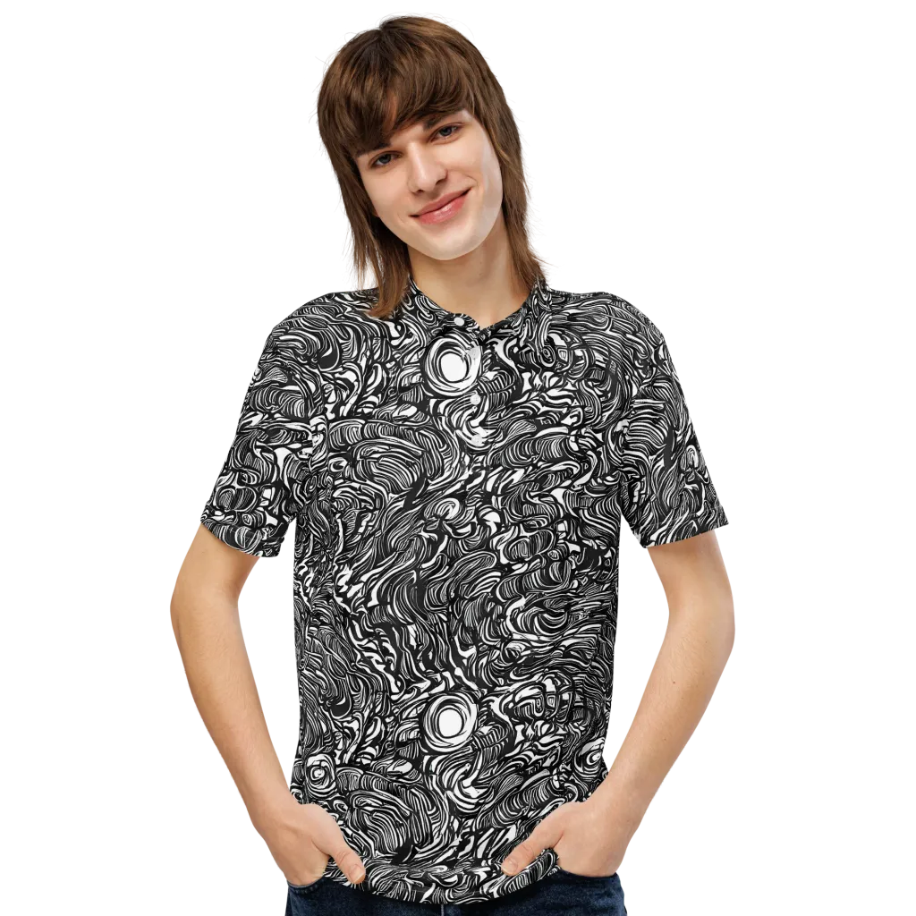 Monochrome Torrent on Men's Slim Fit Polo Shirt — Front