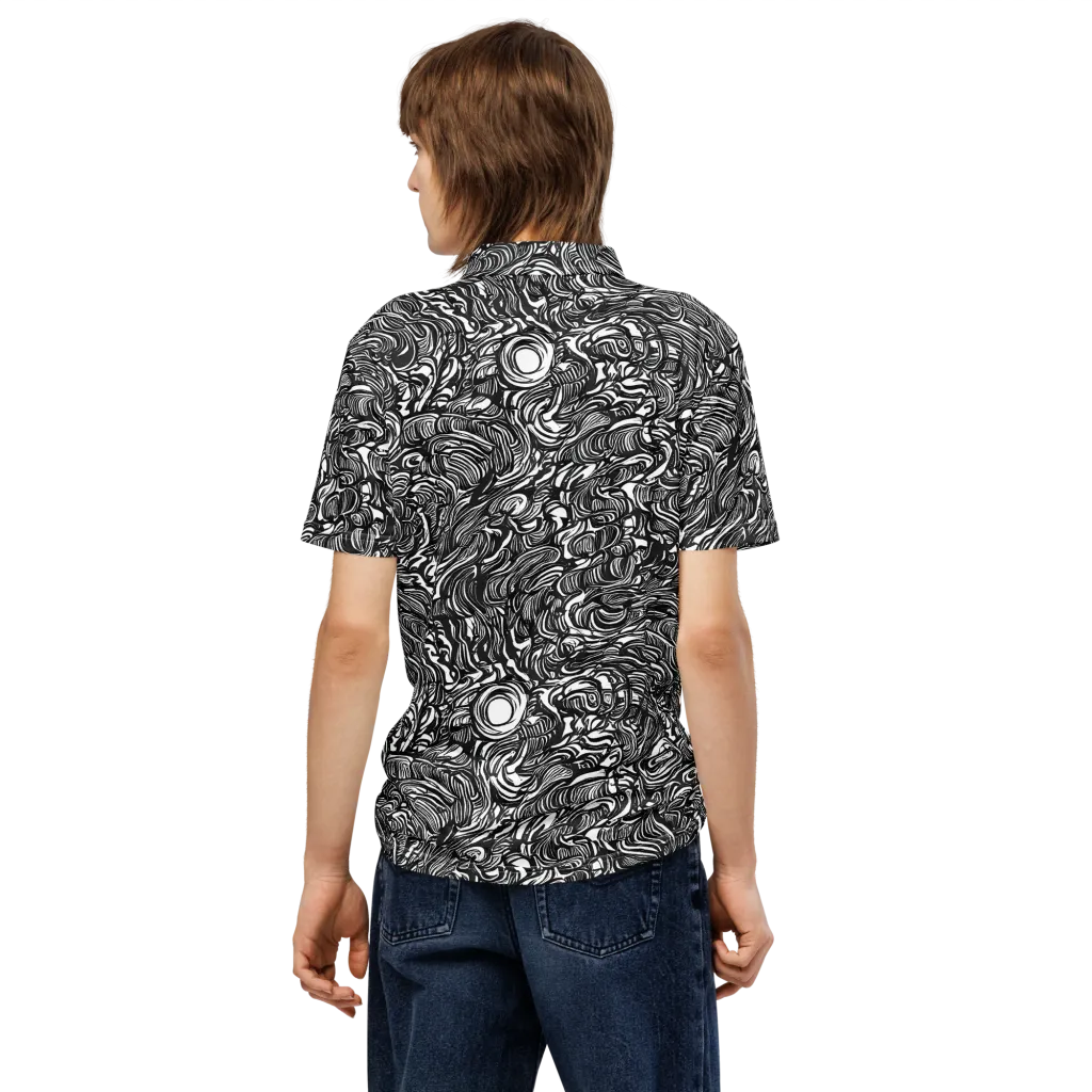 Monochrome Torrent on Men's Slim Fit Polo Shirt — Back