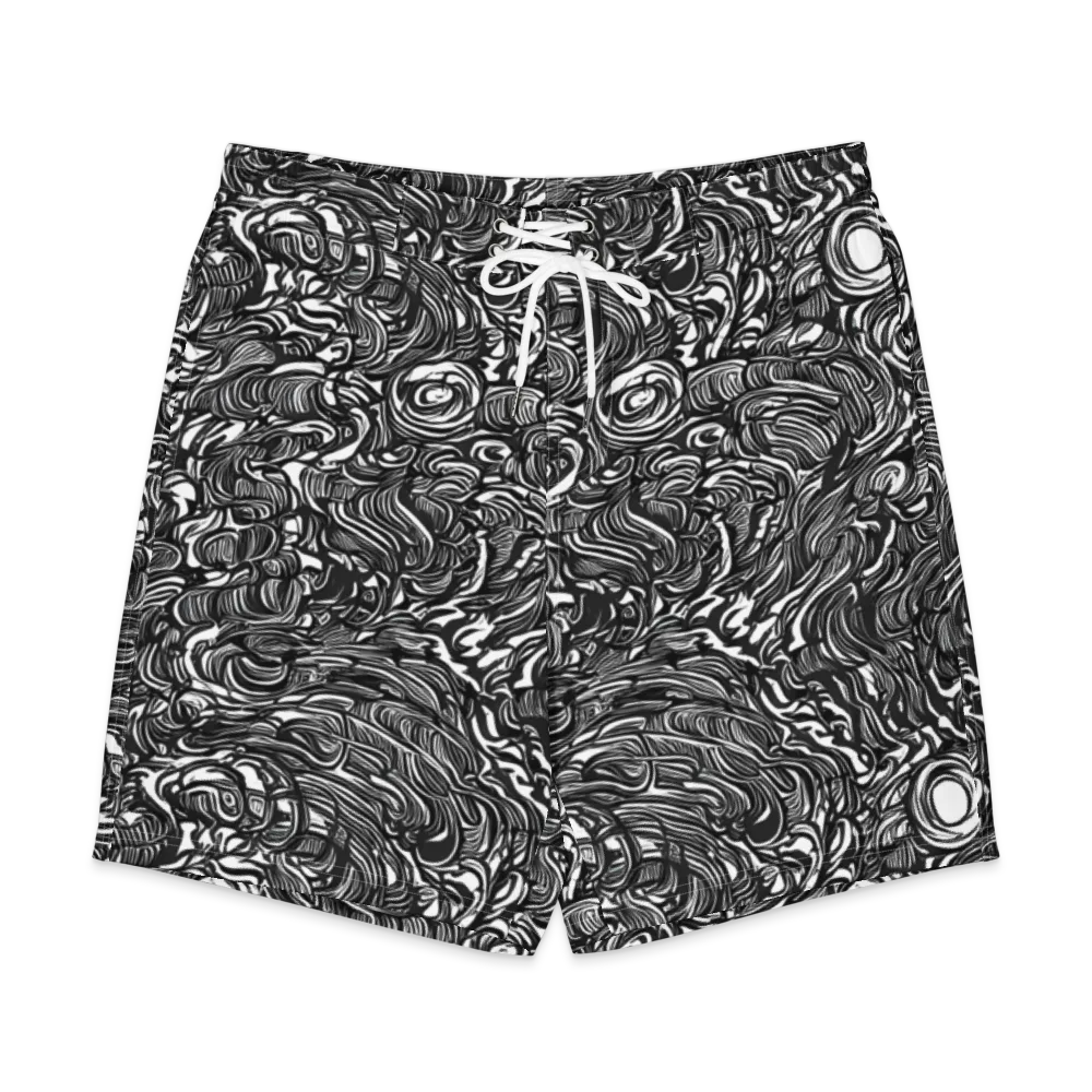 Monochrome Torrent on Men's Board Shorts — Front