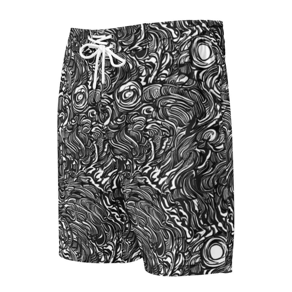 Monochrome Torrent on Men's Board Shorts — Front