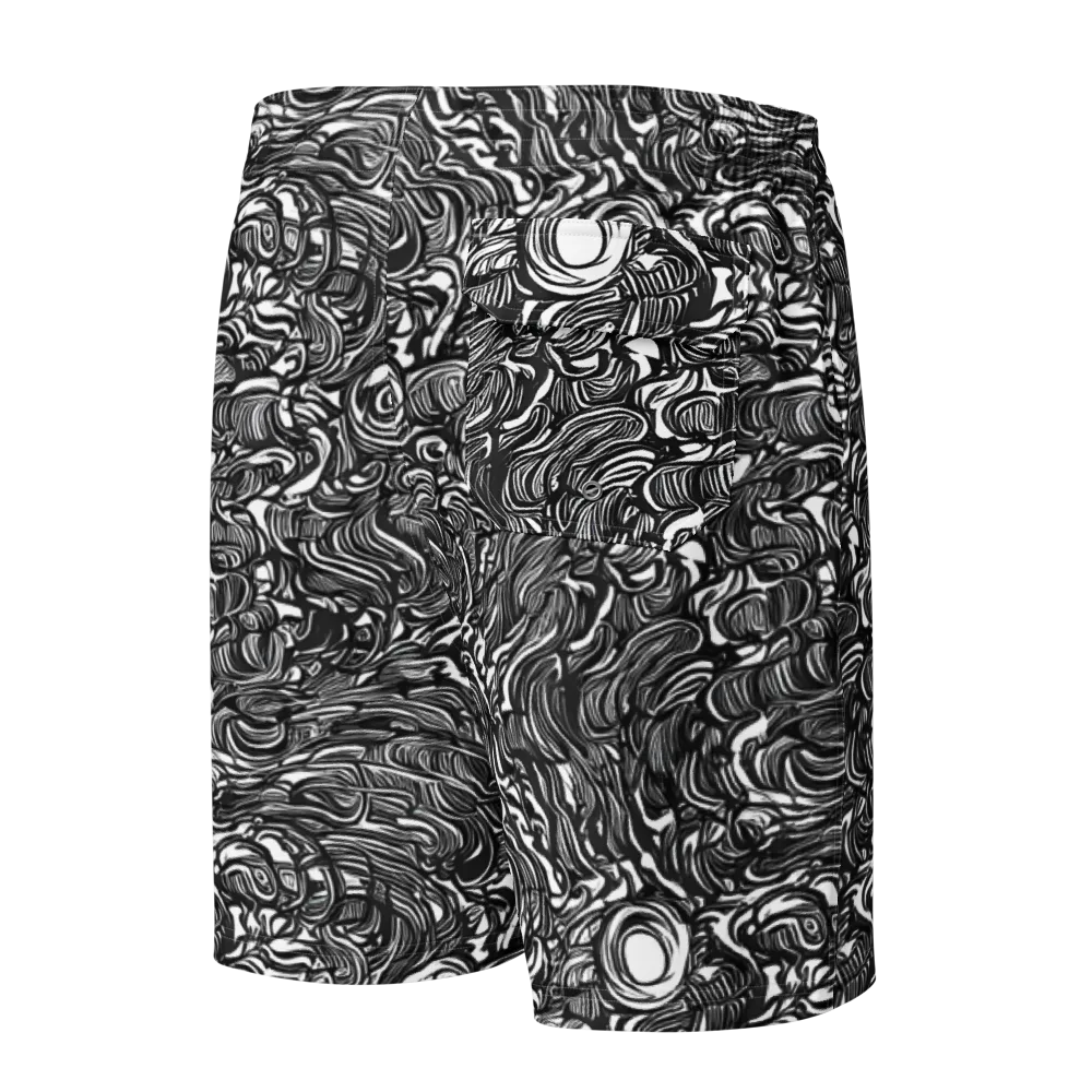 Monochrome Torrent on Men's Board Shorts — Back
