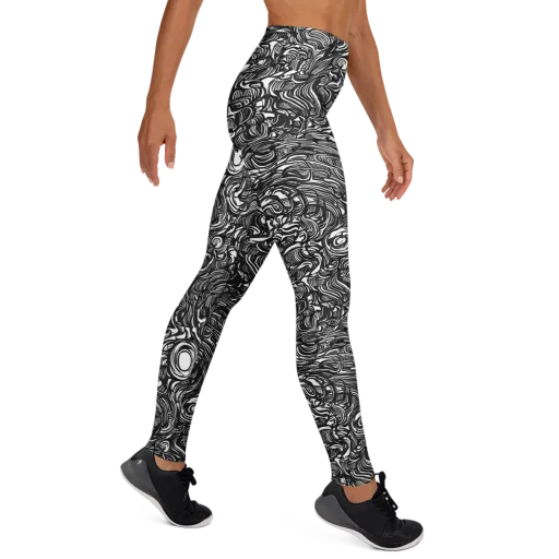 Monochrome Torrent on a Yoga Leggings