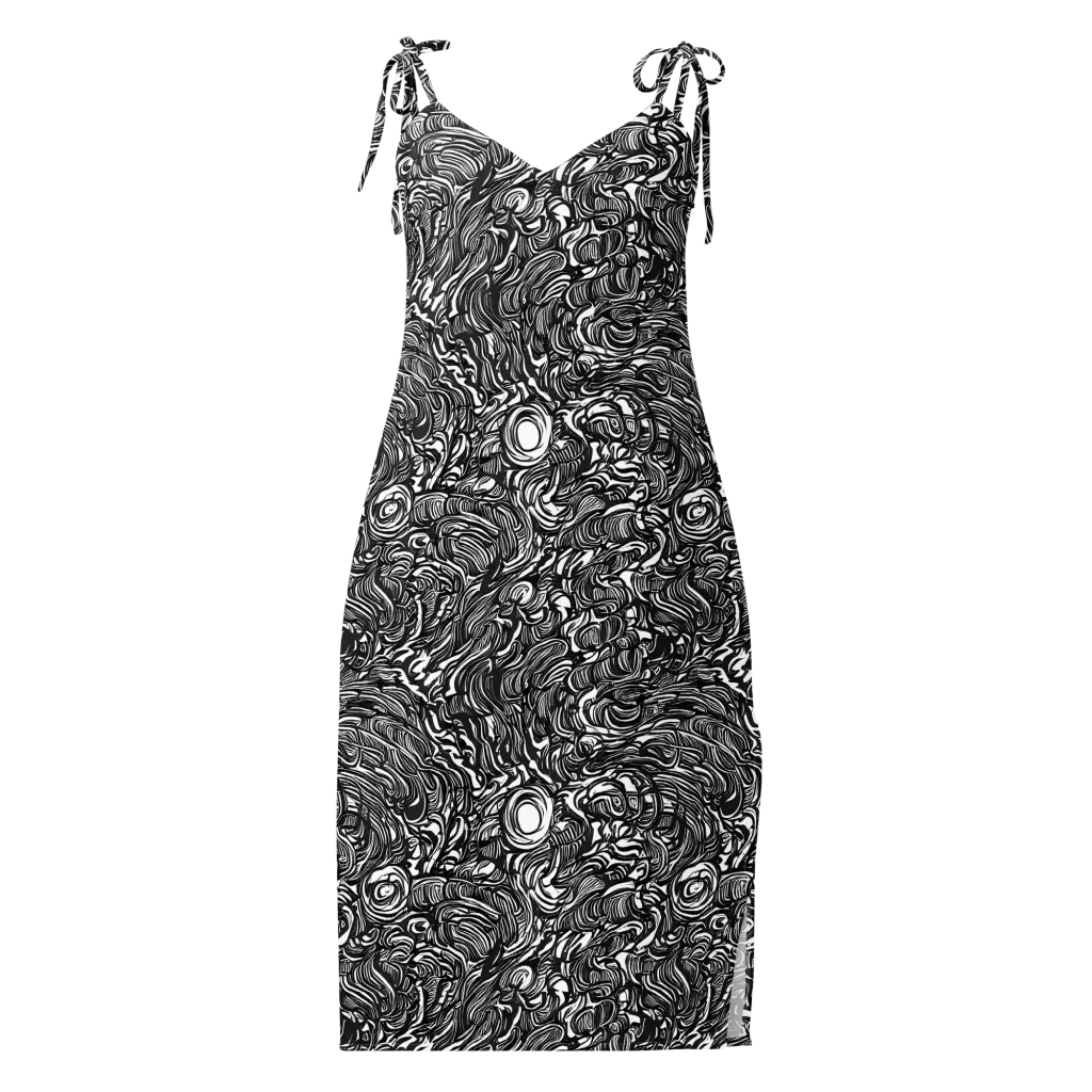 Monochrome Torrent on Slip Dress — Front