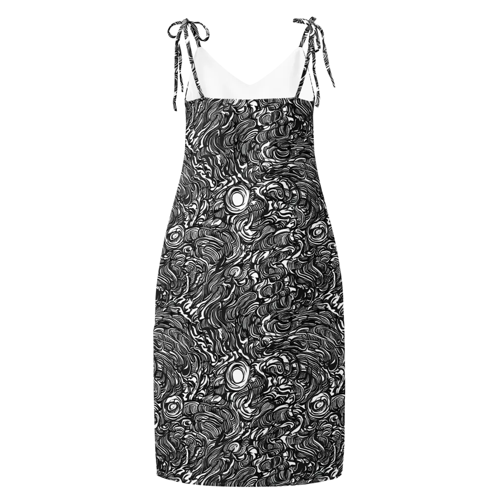 Monochrome Torrent on Slip Dress — Back