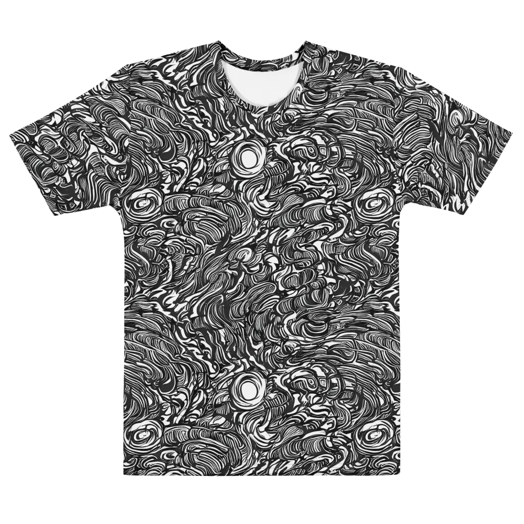 Monochrome Torrent on Men's Cotton Crew Neck T-Shirt — Front