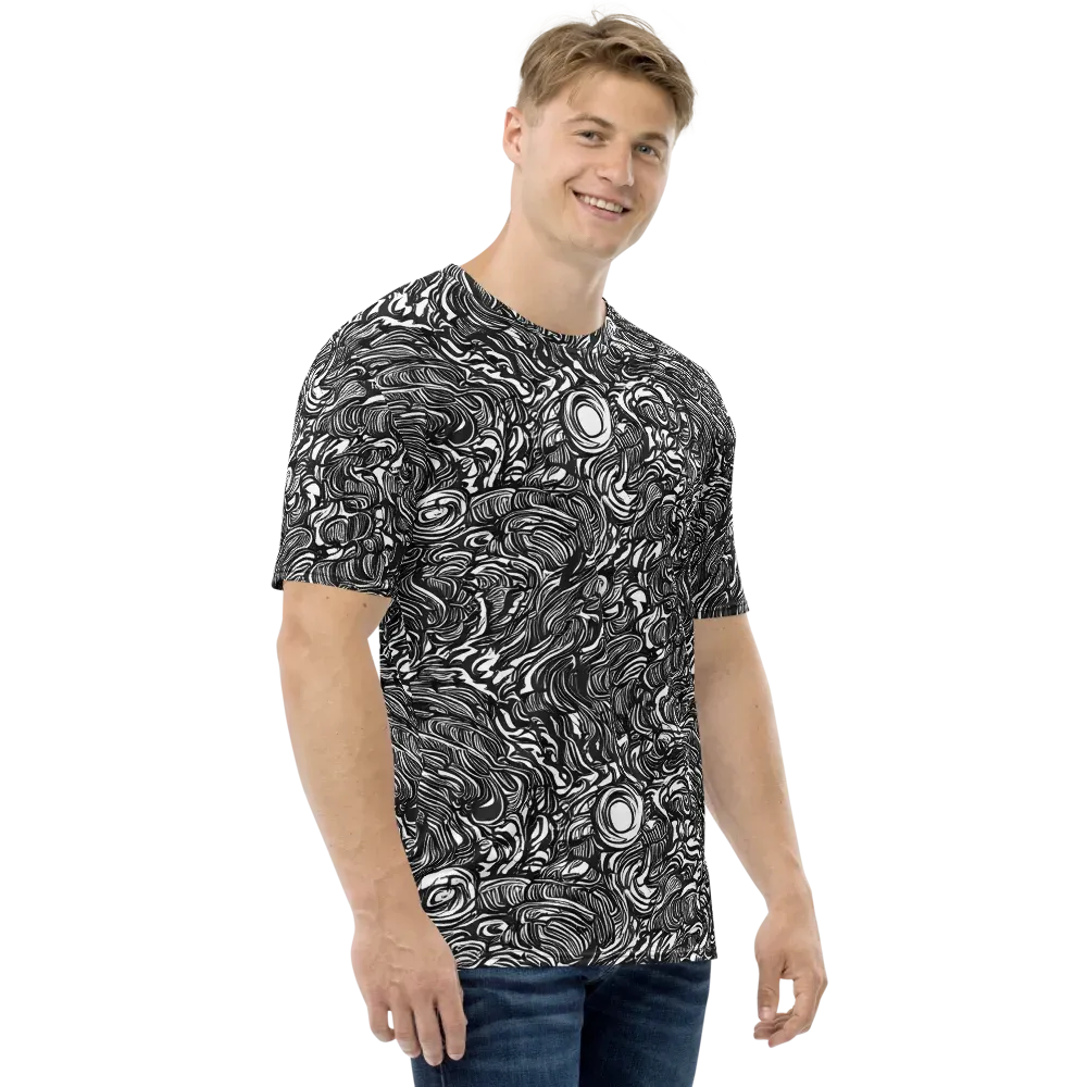 Monochrome Torrent on Men's Crew Neck T-Shirt — Right