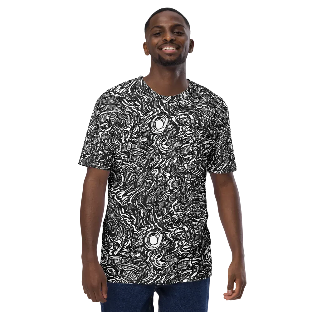 Monochrome Torrent on Men's Crew Neck T-Shirt — Front