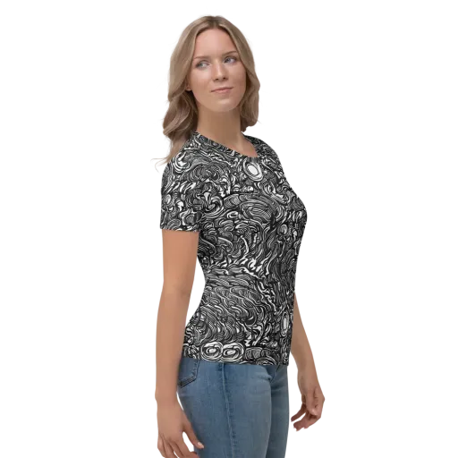Monochrome Torrent on a Women's Crew Neck T-Shirt