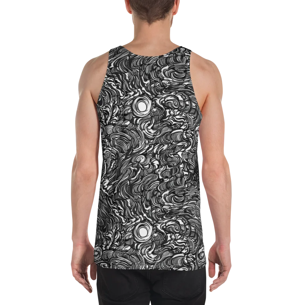 Monochrome Torrent on Men's Tank Top — Back