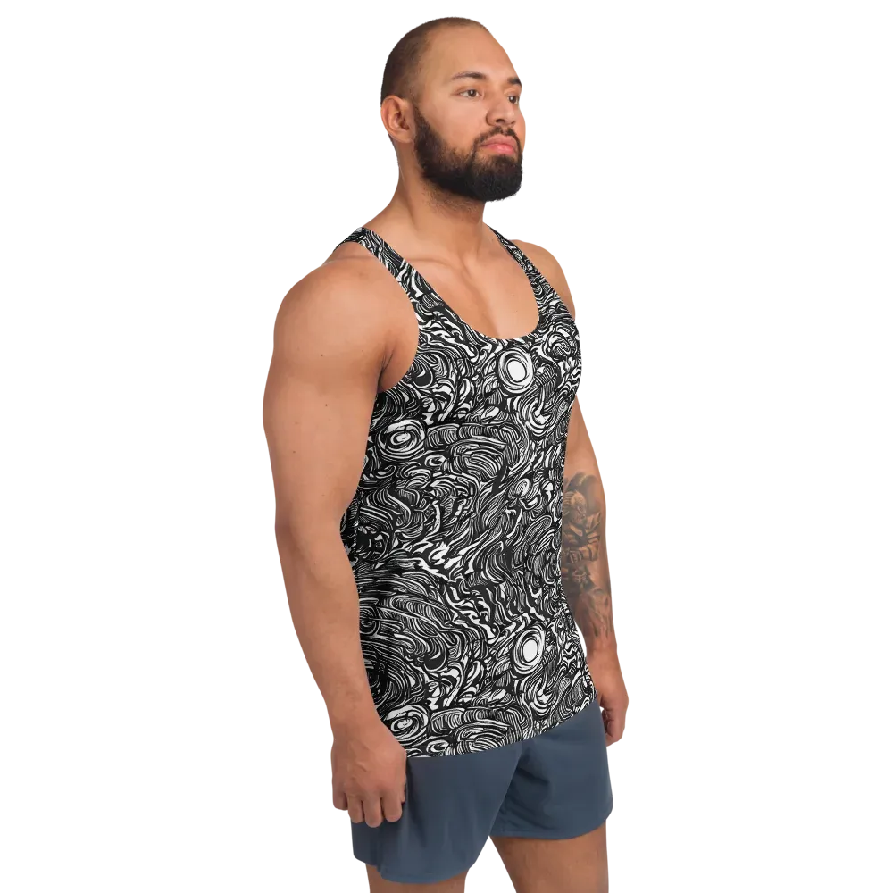 Monochrome Torrent on Men's Tank Top — Right Front