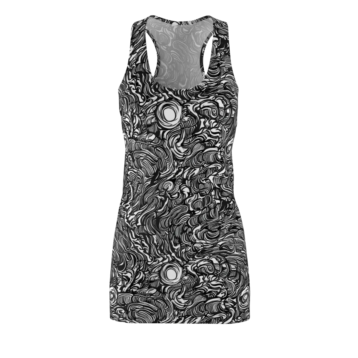Monochrome Torrent on Racerback Dress — Front