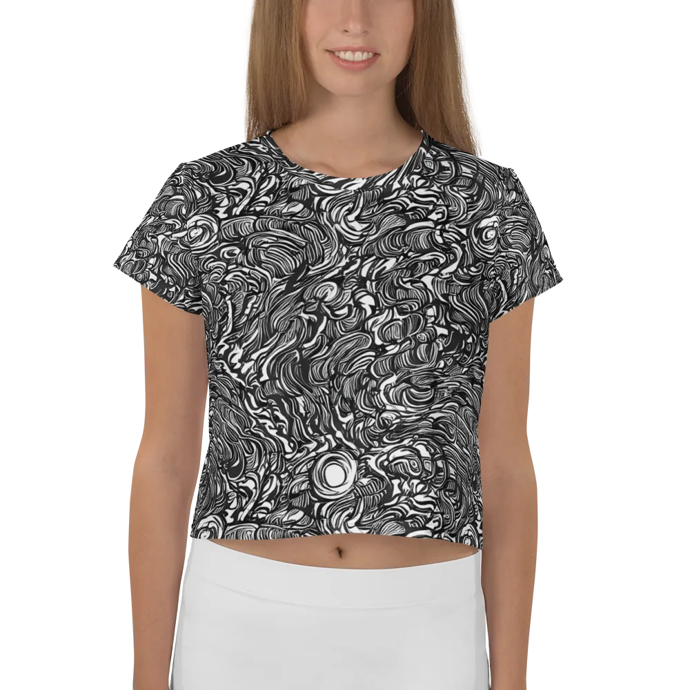 Monochrome Torrent on Crop Tee — Front