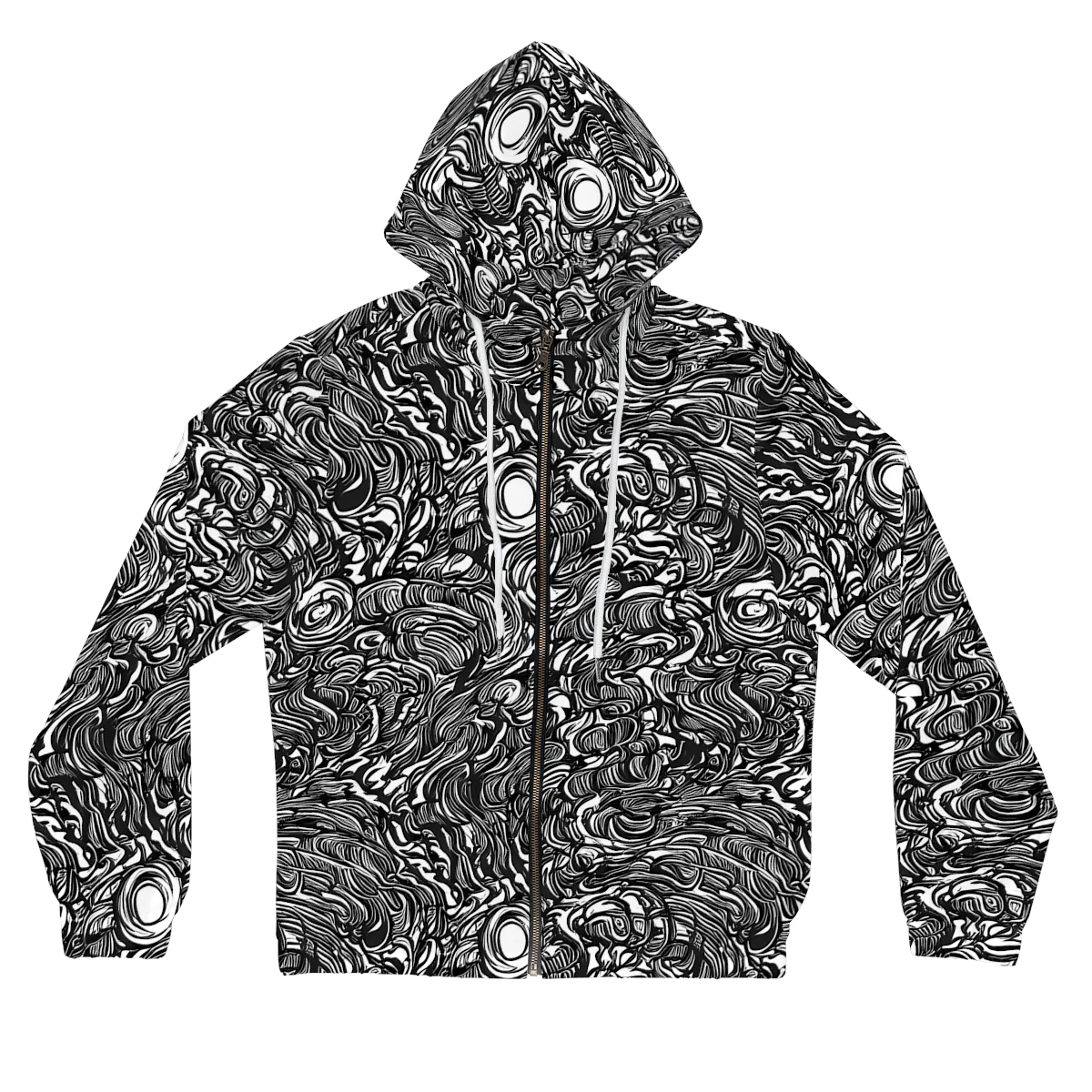 Monochrome Torrent on Women's Full-Zip Hoodie — Front