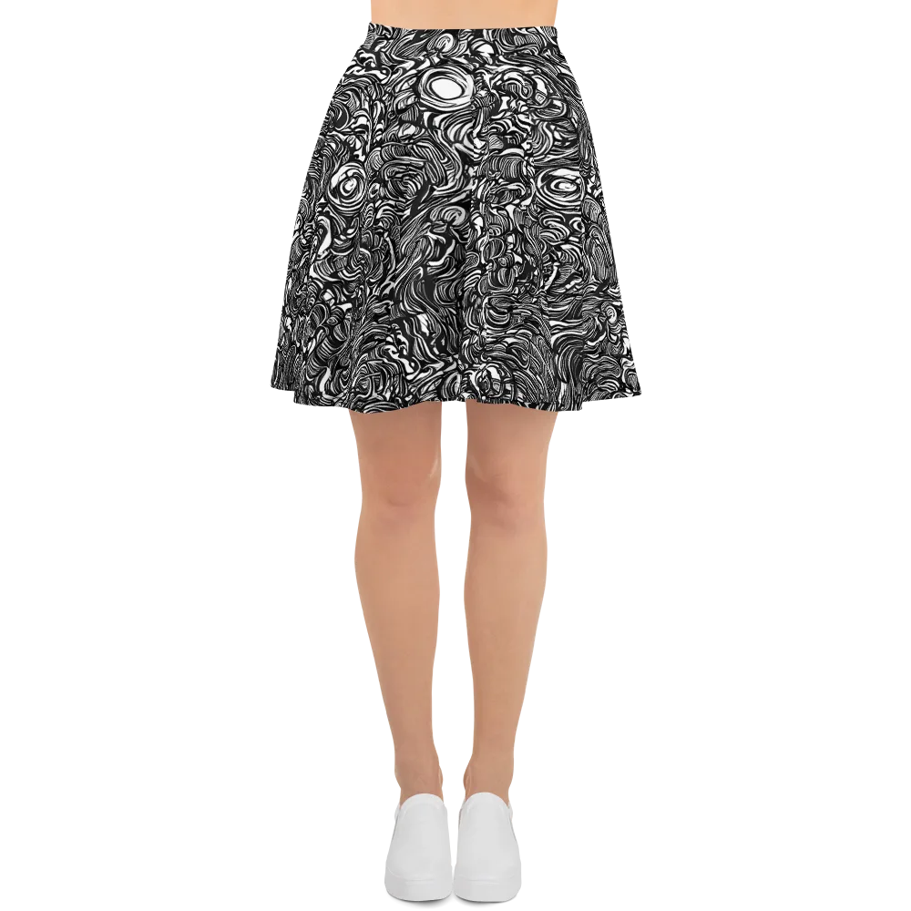 Monochrome Torrent on Skater Skirt — Front