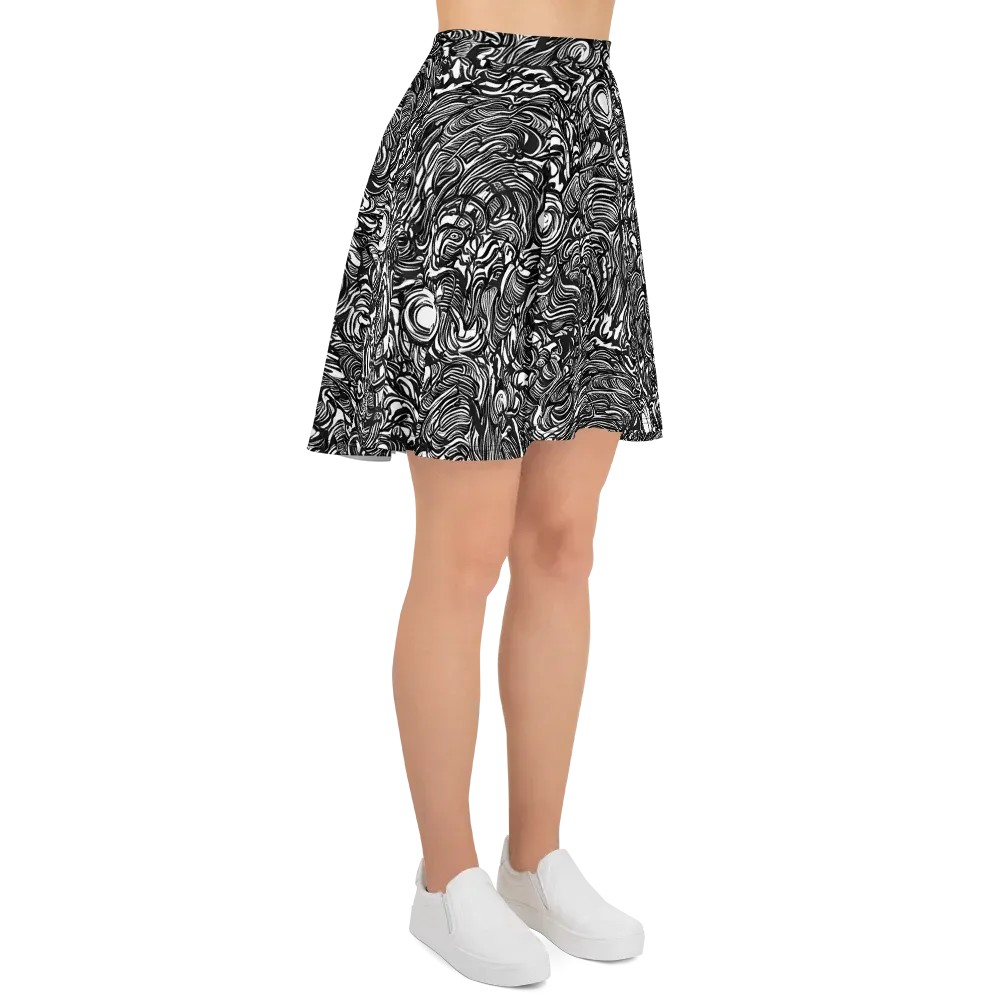 Monochrome Torrent on Skater Skirt — Right